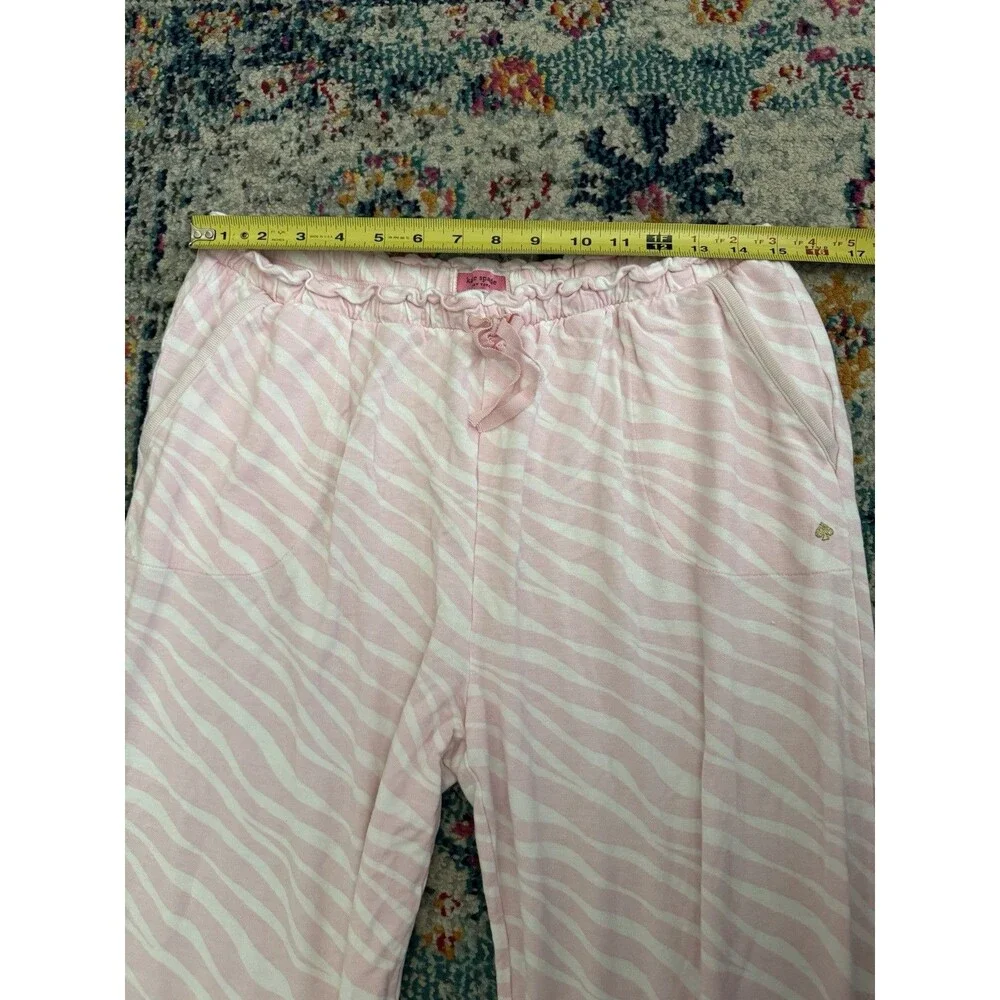 Kate Spade New York Women's Pink‎ Striped Pajama Set Ruffle Size L/XL